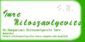 imre miloszavlyevits business card